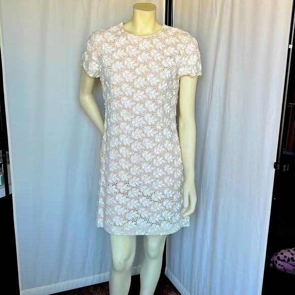 French Connection beaded and embroidered short sleeve dress